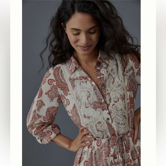 Anthropologie Allaire Maxi Shirtdress Size SP - Picture 6 of 16